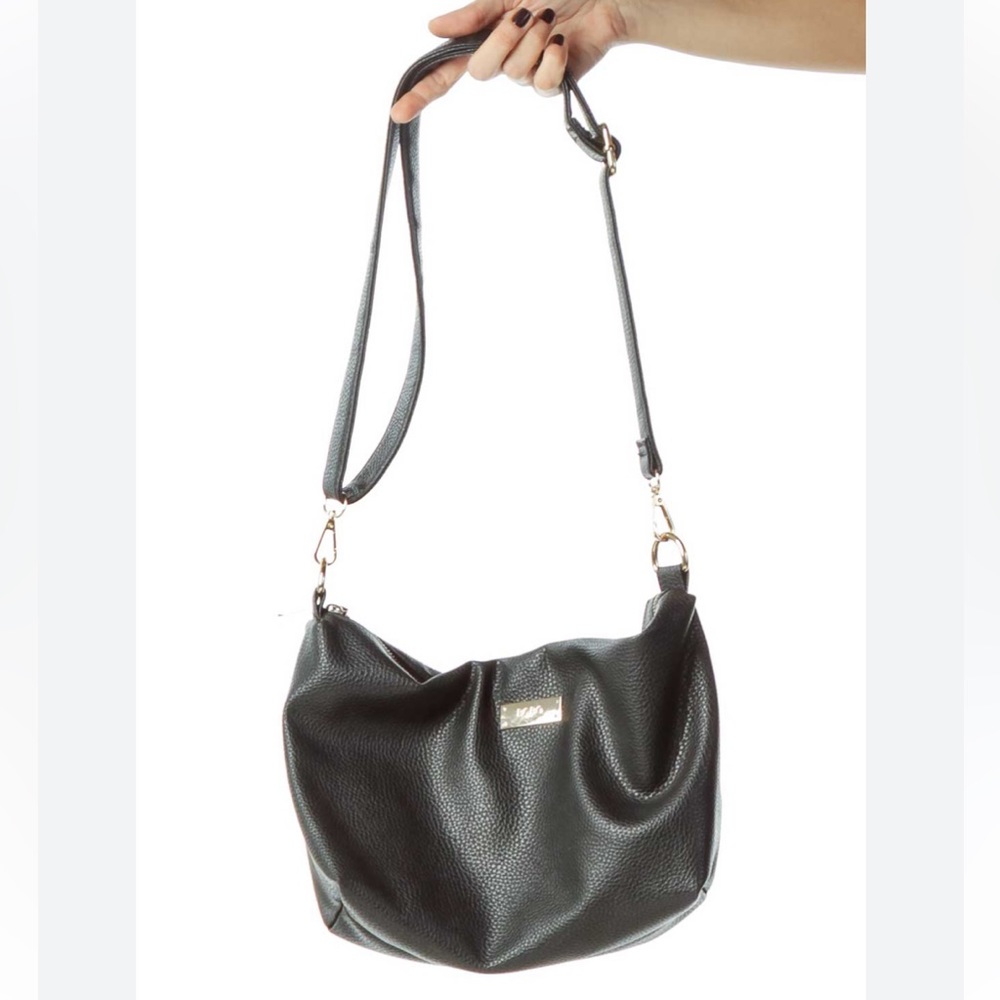 BCBG Paris Black Pebbled Leather Hobo bag